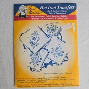 Aunt Martha's Hot Iron Transfers 3605 Posies for Linens Crafts Embroidery Quilt